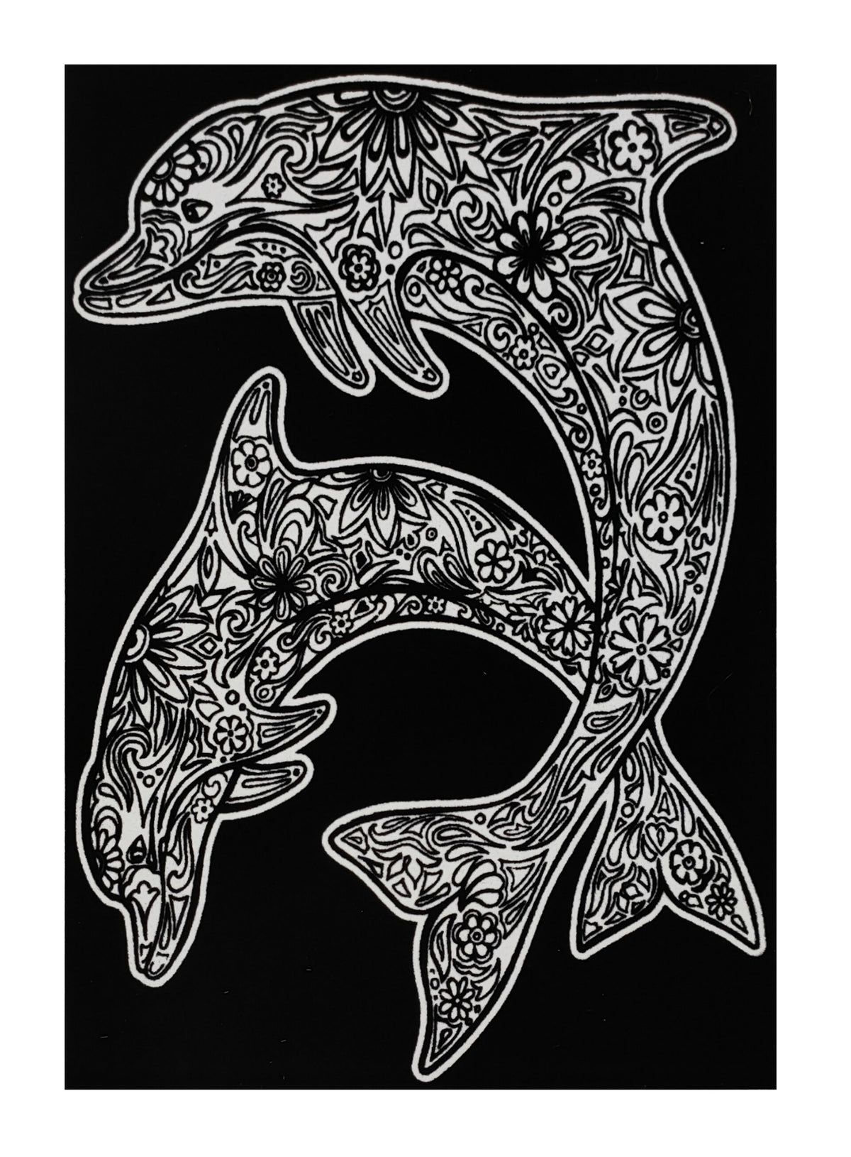 Tataruga Ausmalbild Delfine – A4 – 1 Seite – Samt – ab 5 Jahren