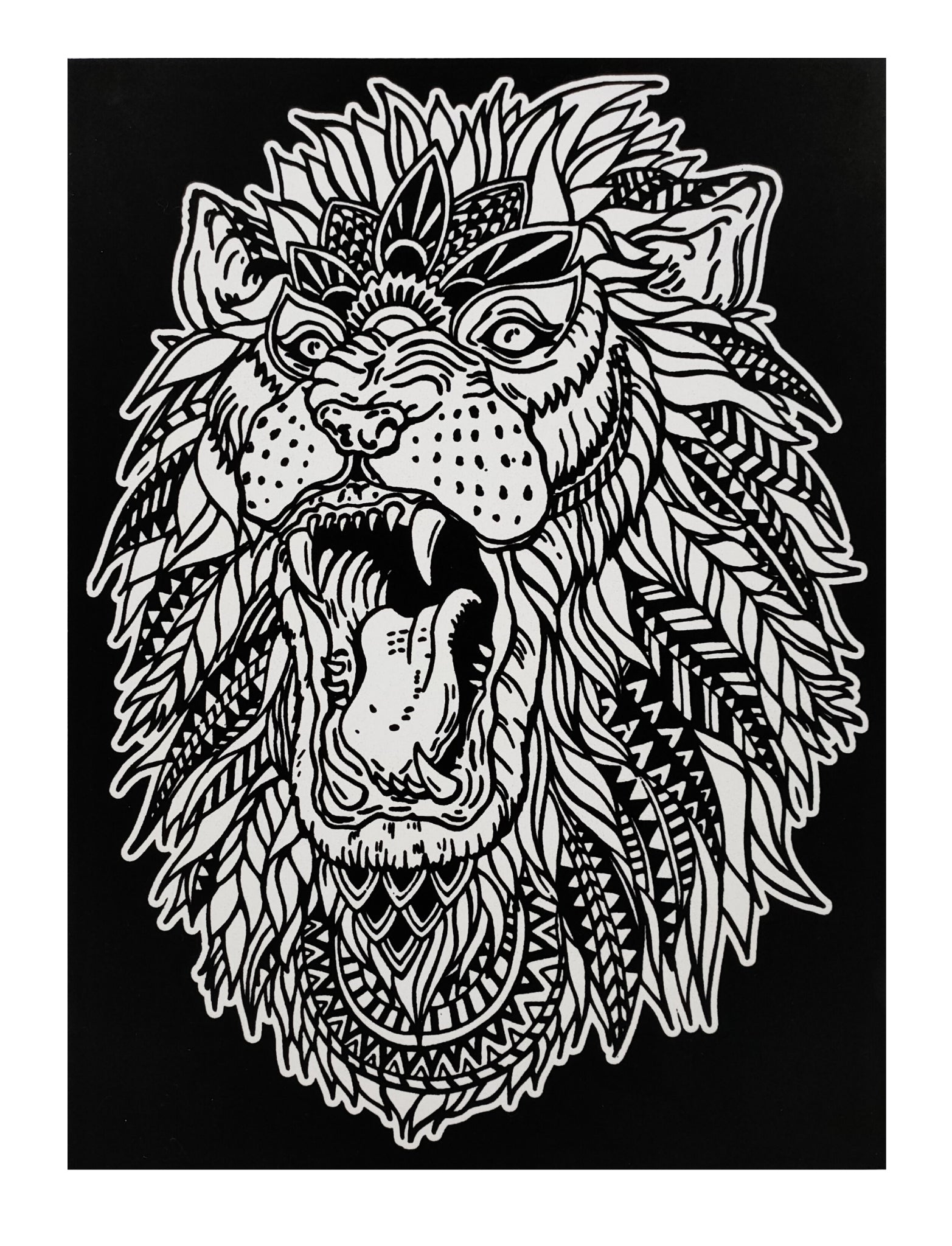 Tataruga Löwe Malkarton, Karton, 21 × 29,7 cm, schwarz
