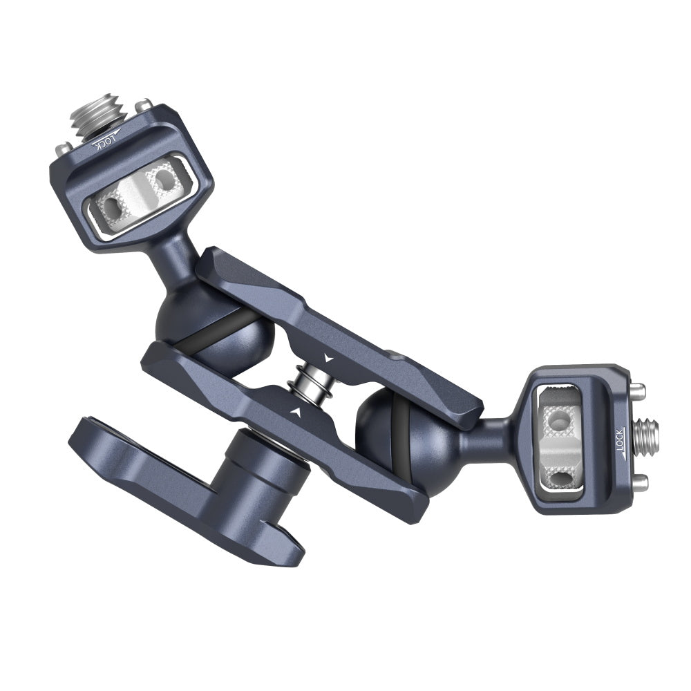 SmallRig Magic Arm mit Dual-Ball-Heads Montagearm – Edelstahl, Blau – 121,5 × 22 × 42 mm, 90 g
