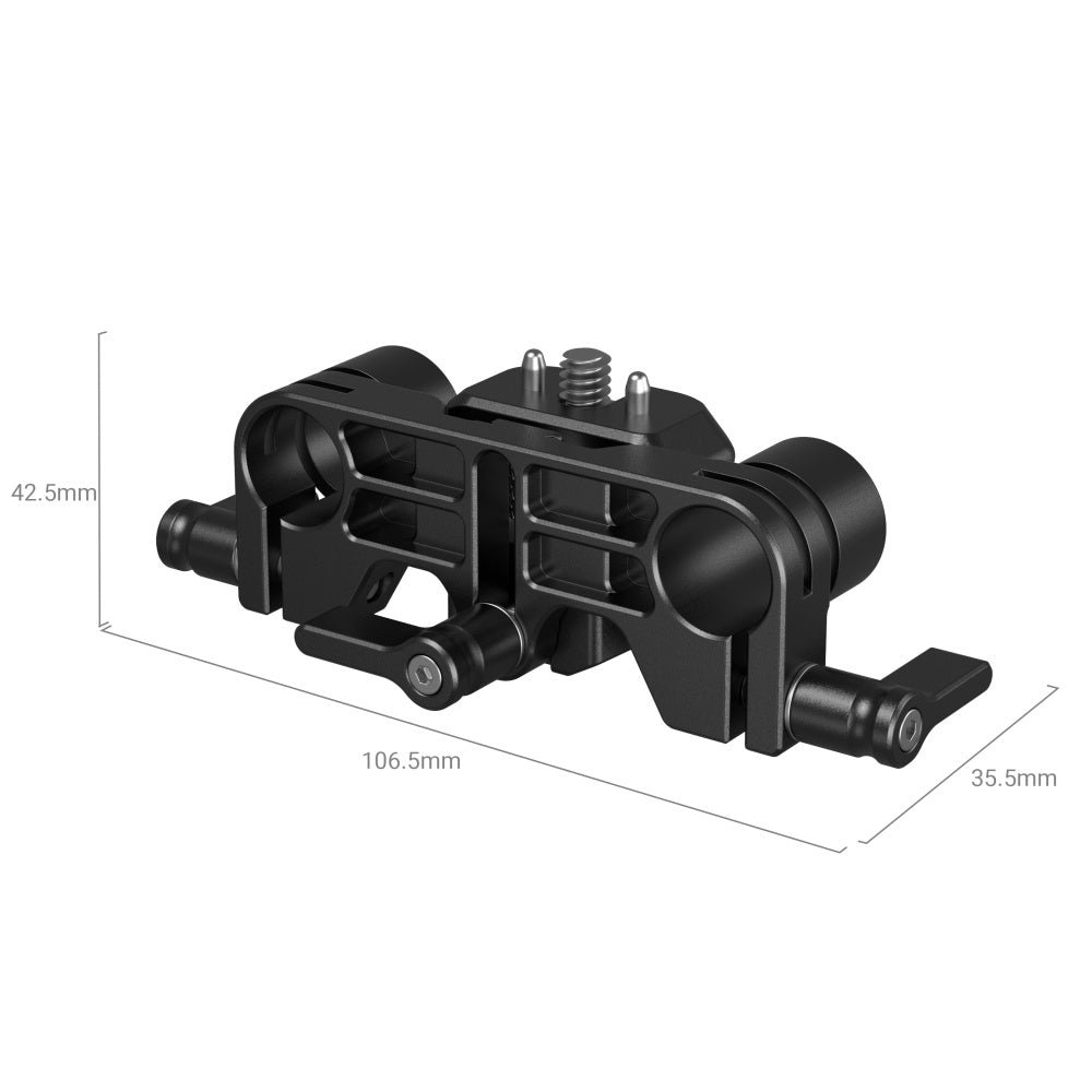 SmallRig 3652 Montageklemme – für Φ52–Φ95 mm, duale Φ15 mm Stangen, Star-Trail/Revo-Arcane u. a. – Schwarz
