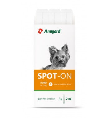 Amigard Spot-on Floh- & Zeckenlösung – für Hunde bis 15 kg – 6 ml – 3 Stk.