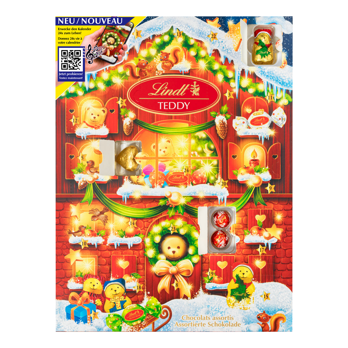 Lindt TEDDY Adventskalender – Milchschokolade – 170 g