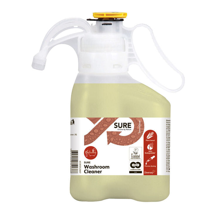 Diversey SURE Bad-/Kalkreiniger für WC/Fliesen/Porzellan – parfümfrei, Konzentrat, Flasche – 1,4 l