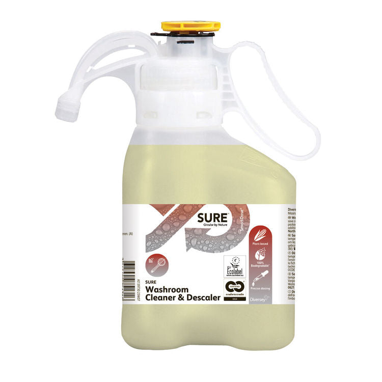 Diversey SURE Bad- und Kalkreiniger für Sanitäranlagen – parfümfrei, Konzentrat, Flasche – 1,4 l