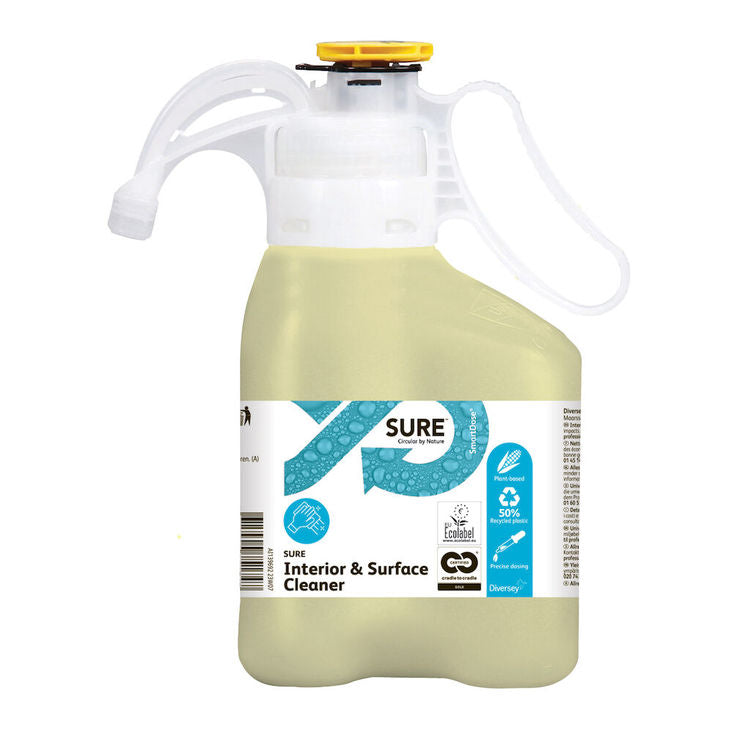 Diversey SURE SmartDose Allzweckreiniger für Tür, Flur, Wand – parfümfrei, Konzentrat, SmartDose-Flasche – 1,4