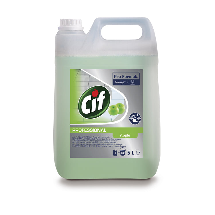 Diversey Cif Professional Allzweckreiniger für Böden – Apfel, Flüssigkeit, Kanister – 5 l