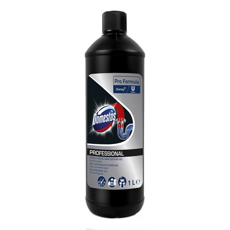 Diversey Domestos Professional Abflussreiniger – Power Gel, Flasche – 1 l