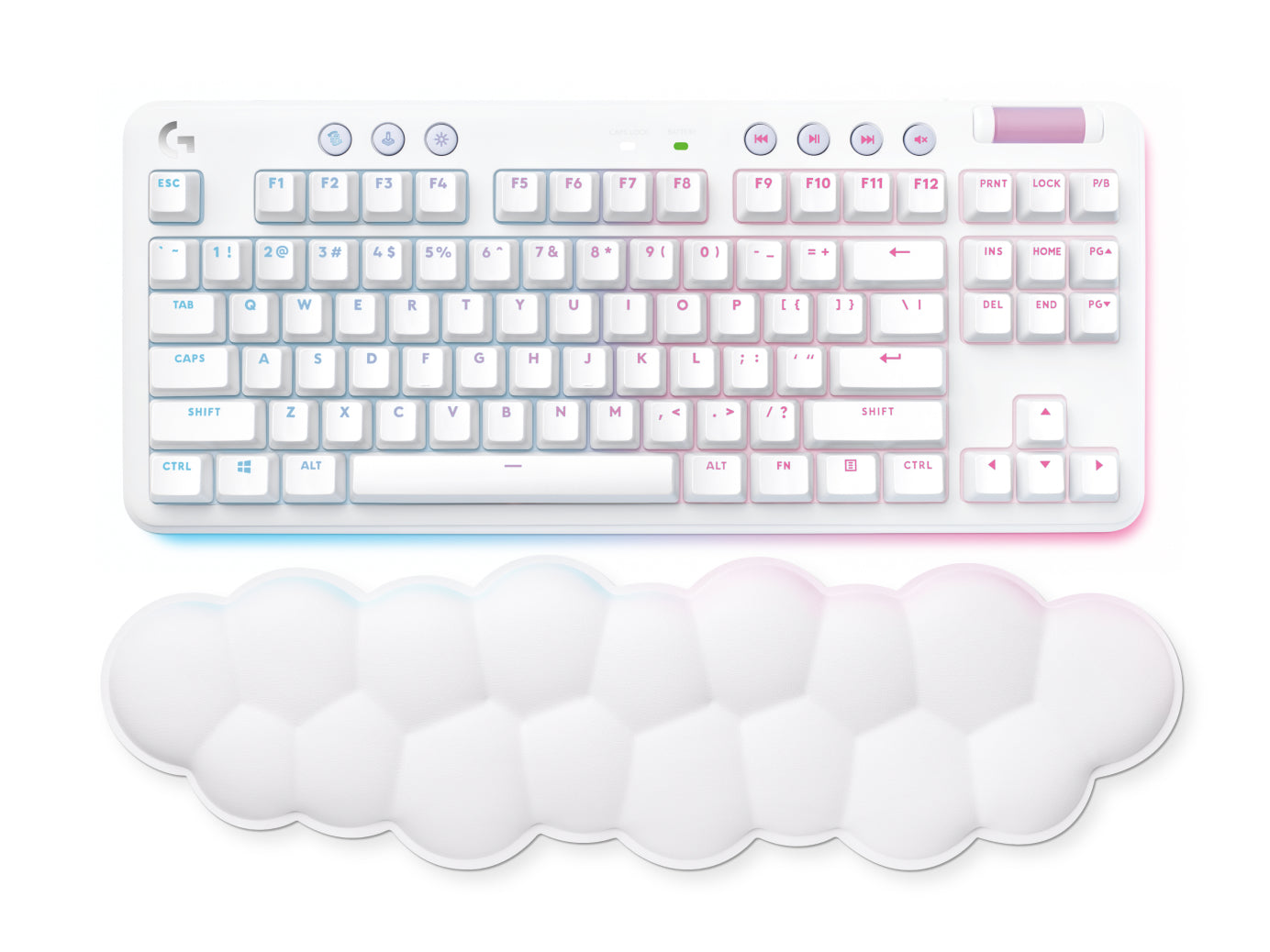 Logitech G G715 – Gaming TKL – Mechanisch – Bluetooth & 2,4 GHz (Nano-Empfänger) – QWERTY (UK) – RGB – Weiss