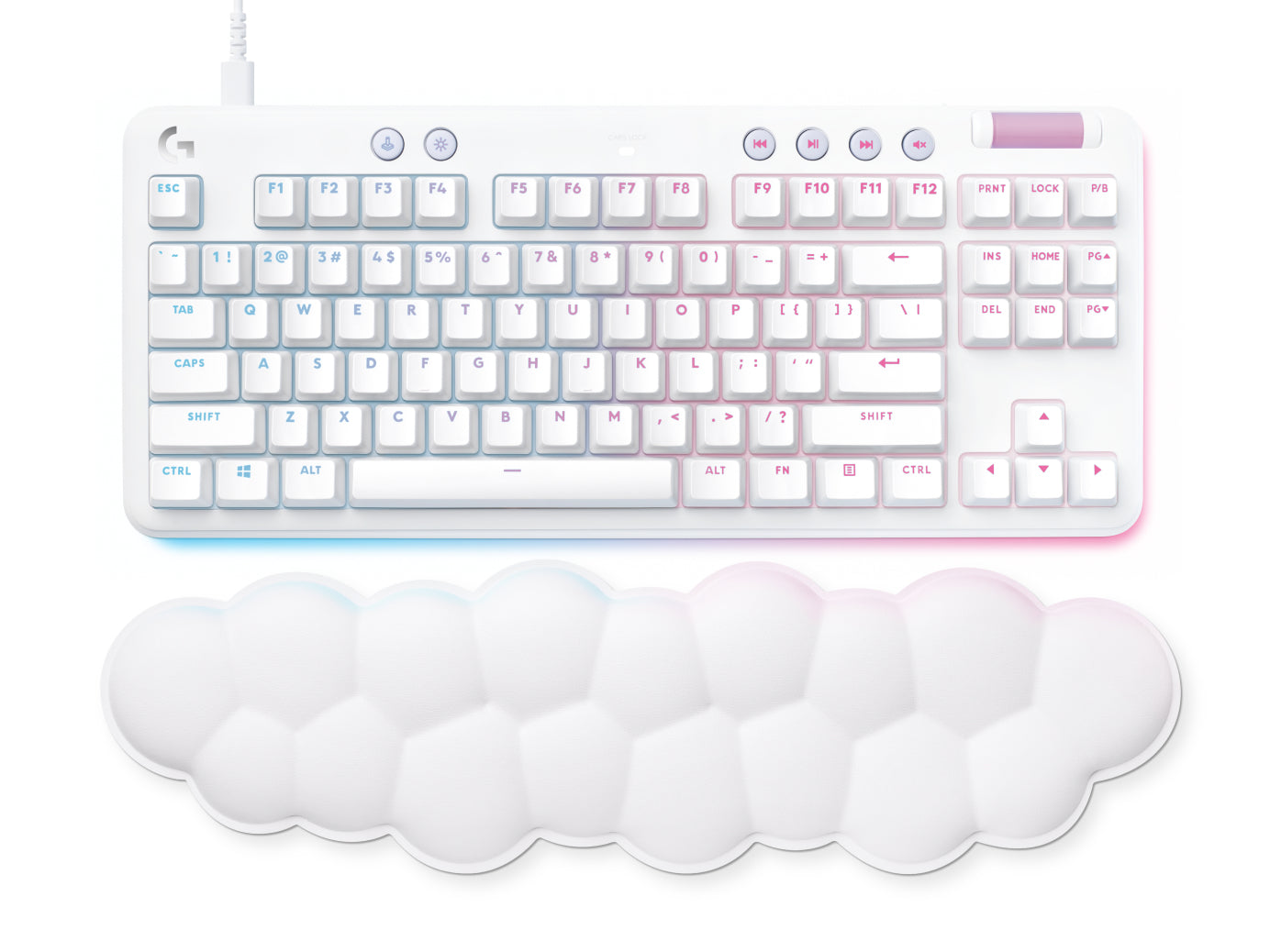 Logitech G G713 – Gaming TKL – Mechanisch (GX Brown) – Kabelgebunden, USB-C – AZERTY (FR) – RGB – Weiss