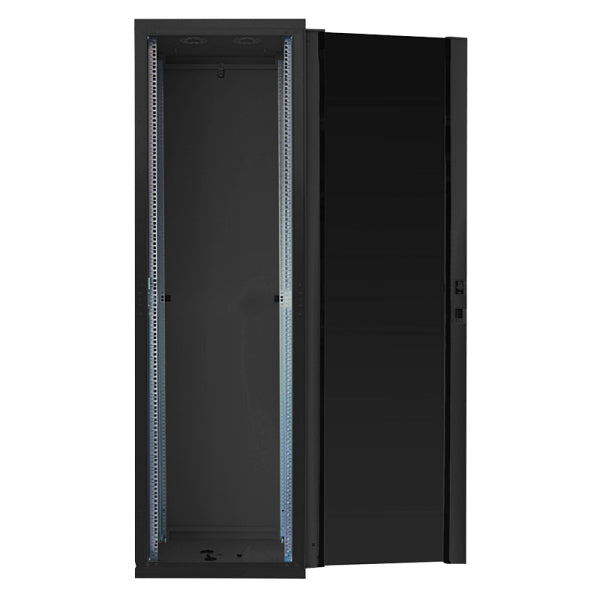 LogiLink D22E68B – 19" Netzwerkschrank 22U, abschliessbar, 600 × 800 × 1144 mm, schwarz, Stahl
