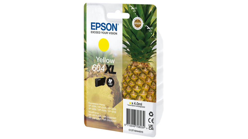 Epson 604XL Gelb Tintenpatrone (Original) – 350 Seiten – für WorkForce WF-2910/2930/2950