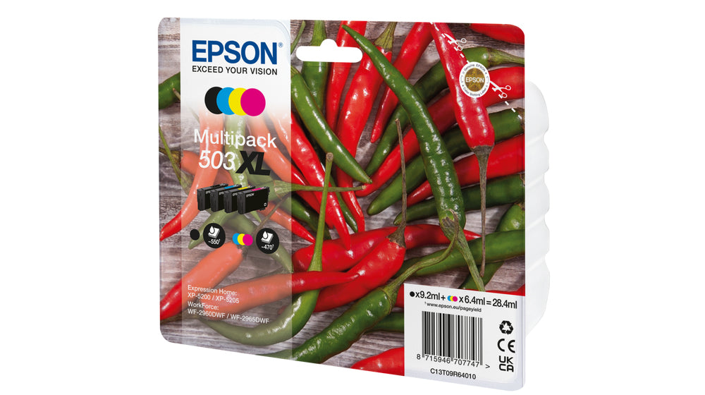 Epson Tintenpatronen-Multipack 503XL (T09R64010), CMYK, Original – für InkJet-Drucker