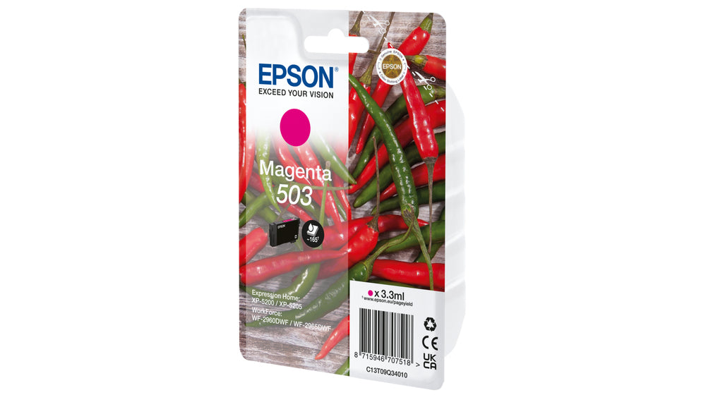 Epson 503 Magenta Tintenpatrone (Original) – 165 Seiten – für WF-2960DWF/2965DWF, XP-5200/XP-5205
