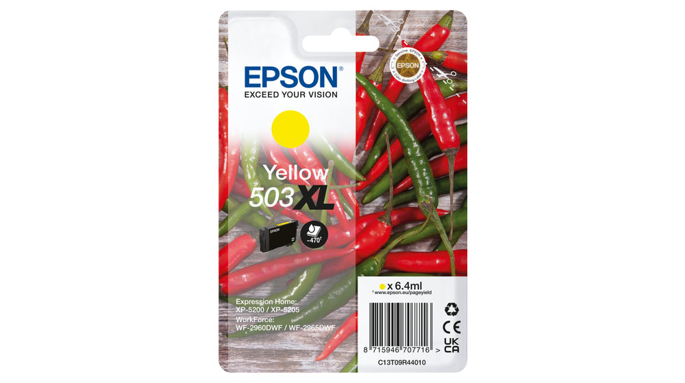 Epson 503XL Gelbe Tintenpatrone (Original) – 503 Seiten – für WF-2960DWF/WF-2965DWF, XP-5200/XP-5205
