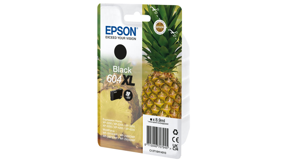 Epson Tintenpatrone 604XL, Schwarz, XL, 8,9 ml – für Inkjetdrucker, Multifunktionsgeräte