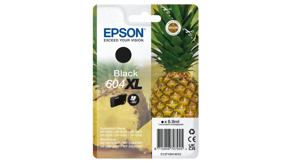 Epson Tintenpatrone 604XL, Schwarz, XL, 8,9 ml – für Inkjetdrucker, Multifunktionsgeräte