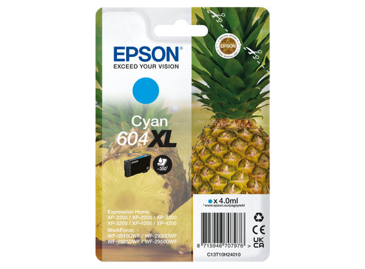 Epson Tintenpatrone 604XL, cyan, 4 ml – für Tintenstrahldrucker/Multifunktionsgeräte