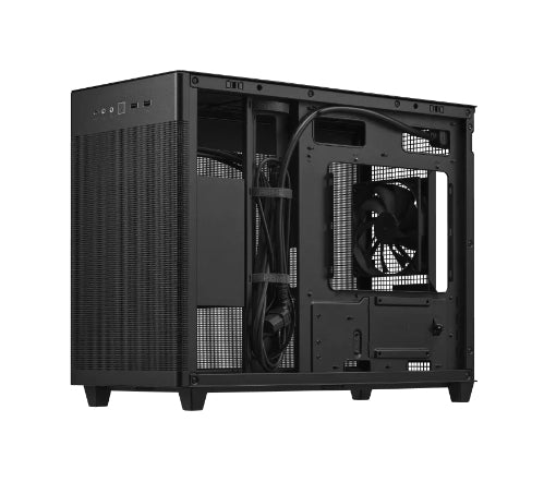 ASUS PRIME AP201 – PC-Gehäuse – Micro-ATX/Mini-ITX, Schwarz, 3×3,5", 1×2,5", 1×120 mm, Max. GPU-Länge 33,8 cm