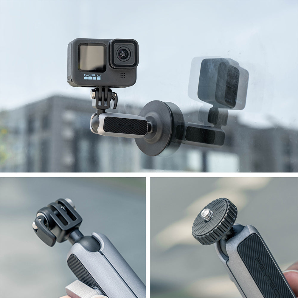 PGYTECH P-GM-154 Halterung – Magnetclip, 64 × 64 × 113 mm, Aluminium/TPU – für Actioncams – Schwarz/Silber