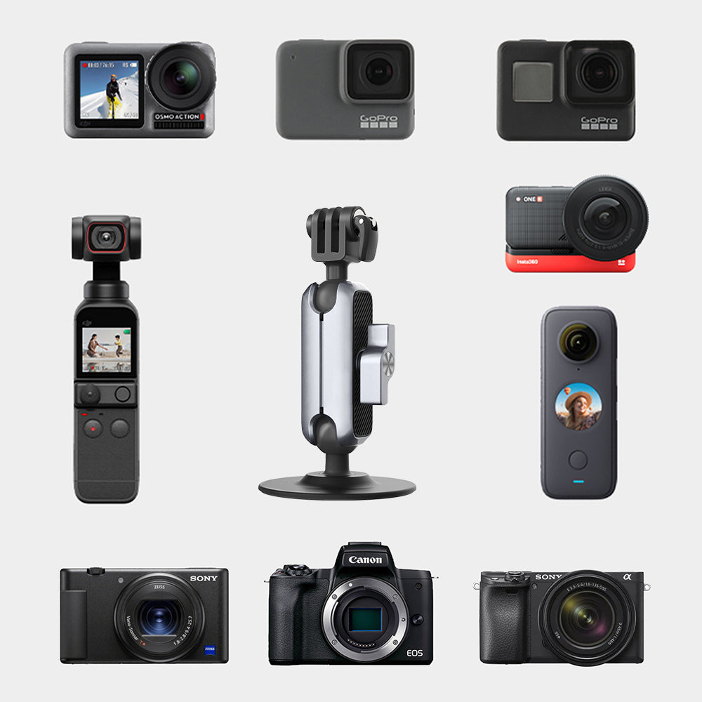 PGYTECH P-GM-154 Halterung – Magnetclip, 64 × 64 × 113 mm, Aluminium/TPU – für Actioncams – Schwarz/Silber