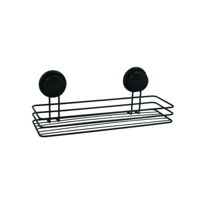 MSV Aufbewahrungsbox – 35,2×14×13 cm, Stahl, Saugnapf, Schwarz matt