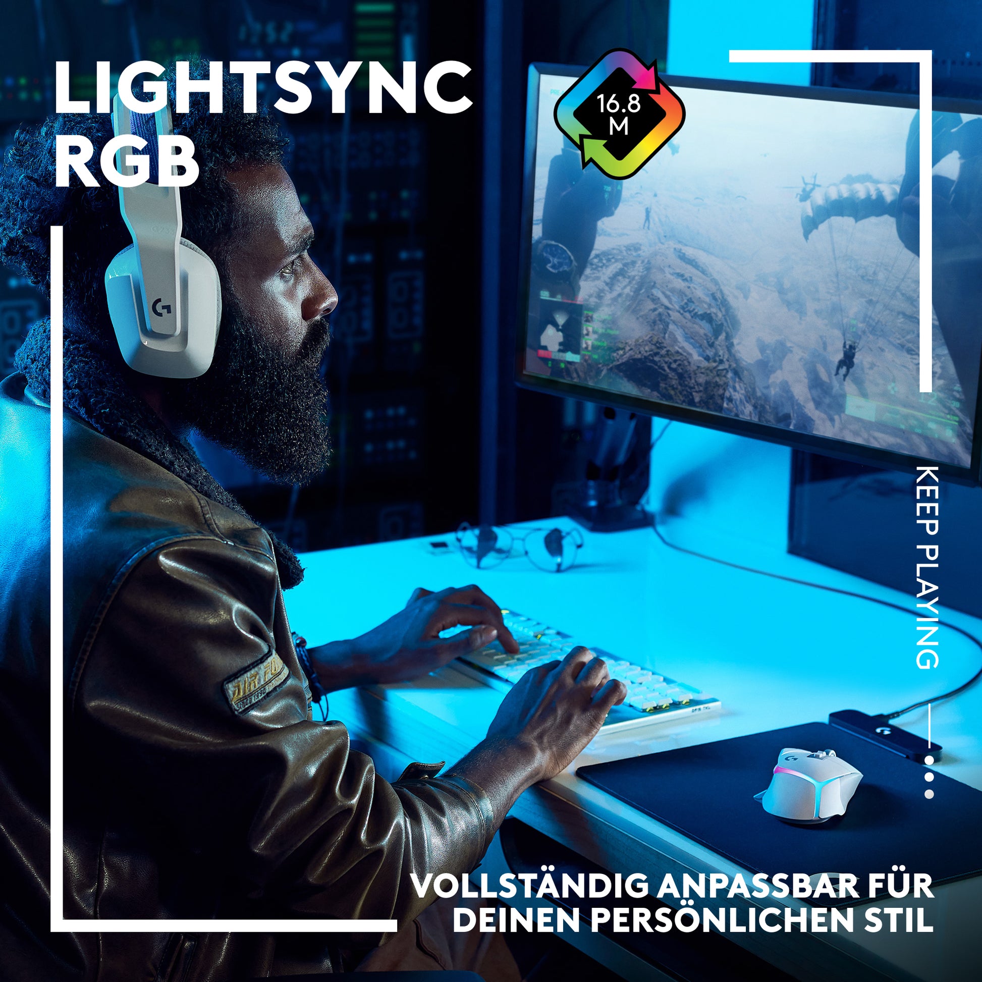Logitech G G502 X PLUS – Gaming-Maus – Kabellos (2,4 GHz), 25600 DPI, RGB-Beleuchtung, rechts, Weiss
