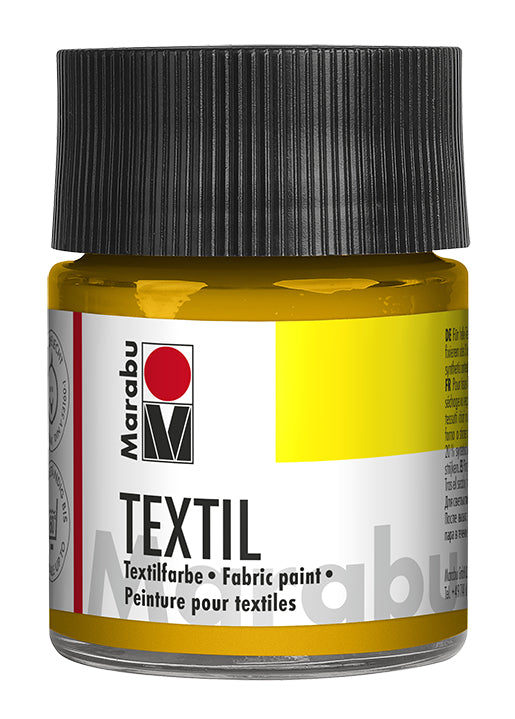 Marabu Stoffmalfarbe – Mittelgelb, 50 ml, für Textilien