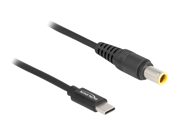 DeLOCK Ladekabel USB-C zu 7,9 × 5,5 mm – 20 V, 3 A, 1,5 m – für IBM-Notebooks – Schwarz