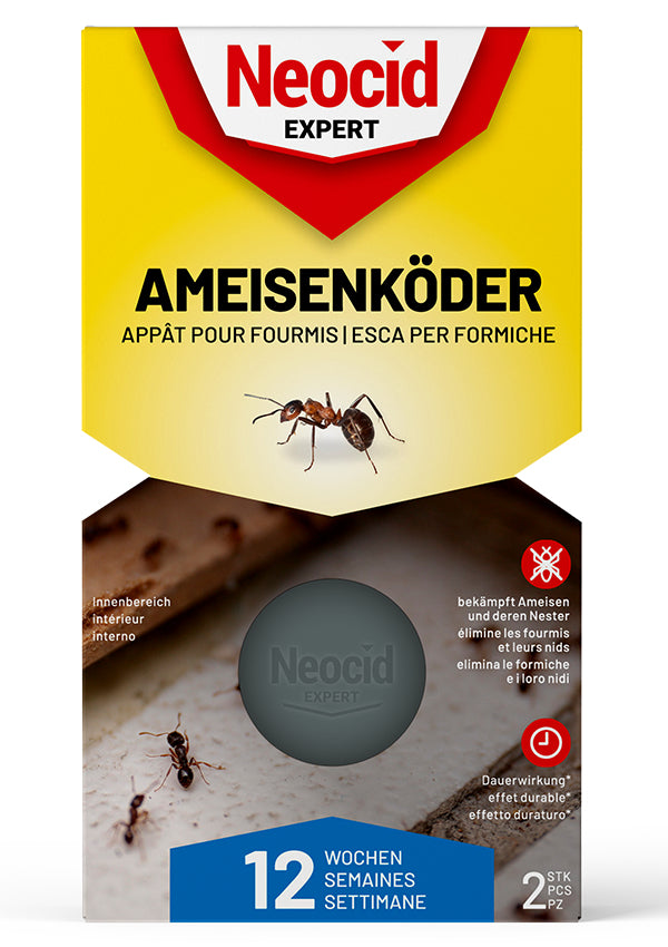 Neocid EXPERT Insektenfalle – 8,1 × 14,6 cm – grau – für Ameisen – 2 Stk.