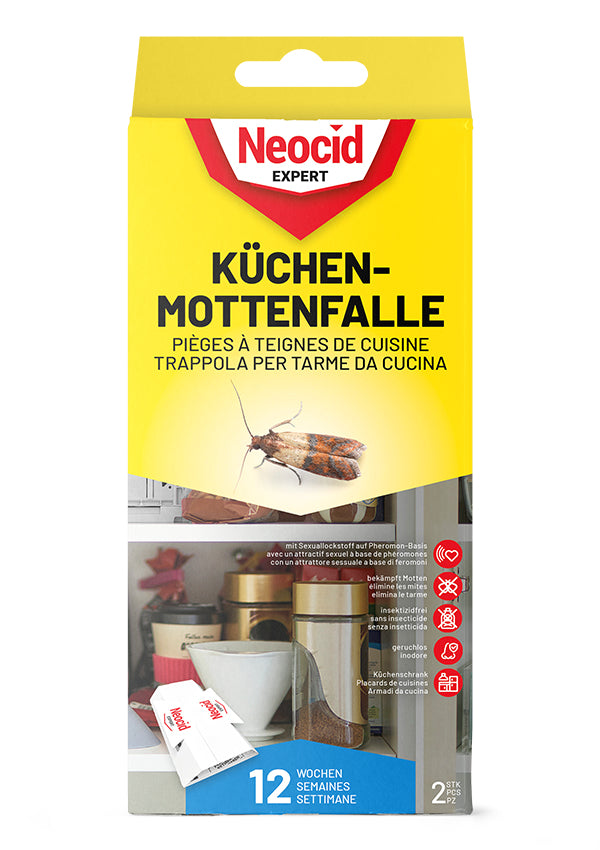 Neocid EXPERT Insektenfalle – 9,5 × 19,5 cm – weiss – für Motten – 2 Stk.