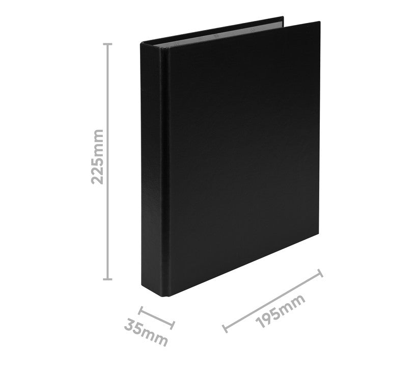 Biella Zeigebuch – A5 Hochformat – 2-Ring, Ø 25 mm, Rücken 35 mm – Schwarz, Karton, FSC