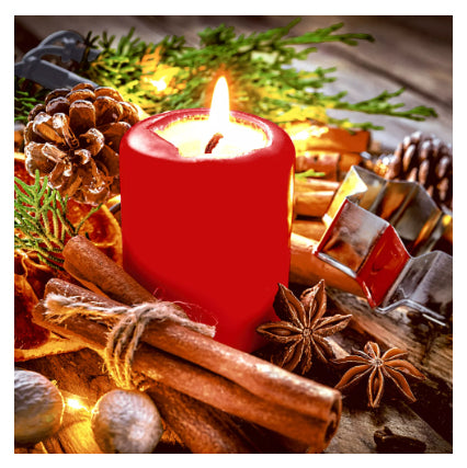 Paper + Design Servietten Candle Deco, rot – 33 × 33 cm, 3-lagig – 20 Stück