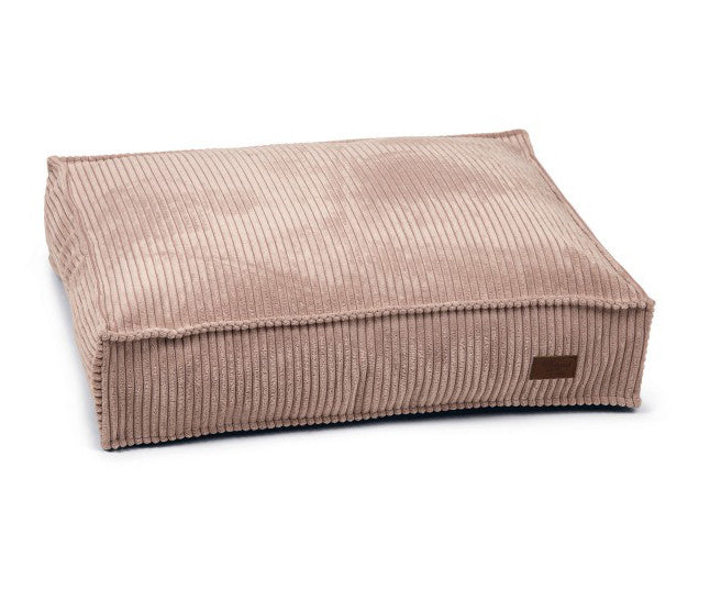 Designed by Lotte Geripptes Liegekissen – 70 × 55 × 15 cm, Samt, Abnehmbarer Bezug, Waschbar bei 30 °C, Rosa
