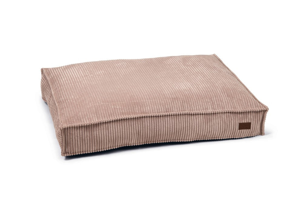 Designed by Lotte Liegekissen Ribbed – 100 × 70 × 15 cm, Samt, Abnehmbarer Bezug, Rosa, für Hunde