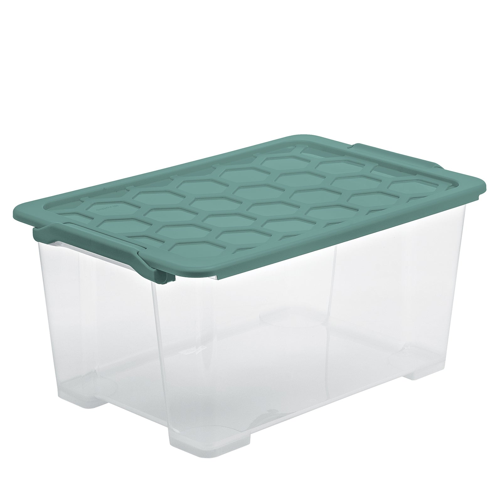 Rotho Aufbewahrungsbox – Kunststoff, transparent/grün, 59 × 28 × 39,5 cm