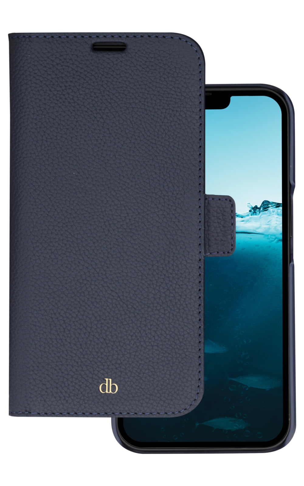 dbramante1928 Wallethülle – für Apple iPhone 14, 3 Kartenfächer, Leder, Blau