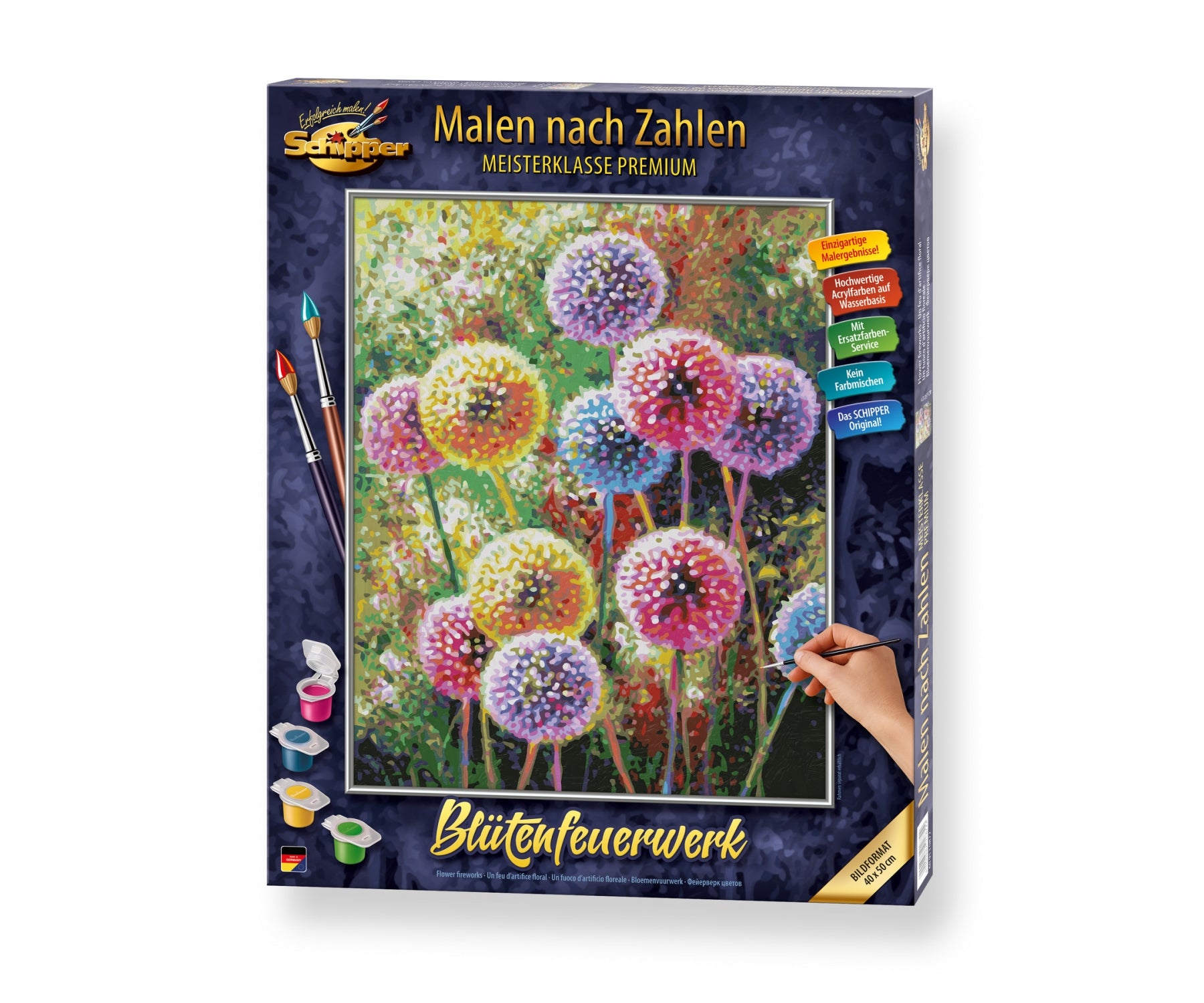 Schipper MNZ – Malen-nach-Zahlen-Set – Blütenfeuerwerk – 40 × 50 cm – ab 14 Jahren