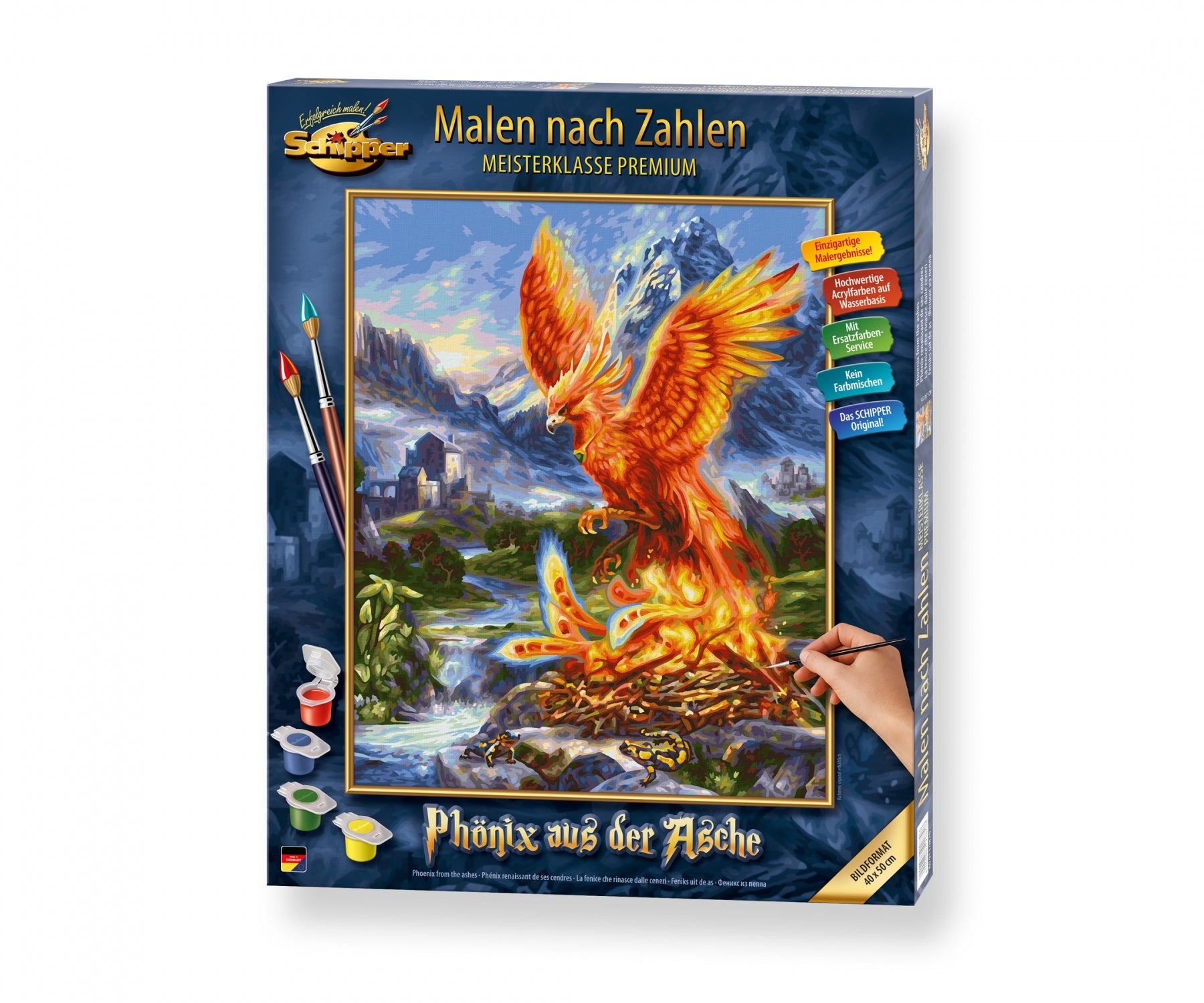 Schipper Malen-nach-Zahlen-Set – Phönix aus der Asche – 40 × 50 cm – ab 14 Jahren