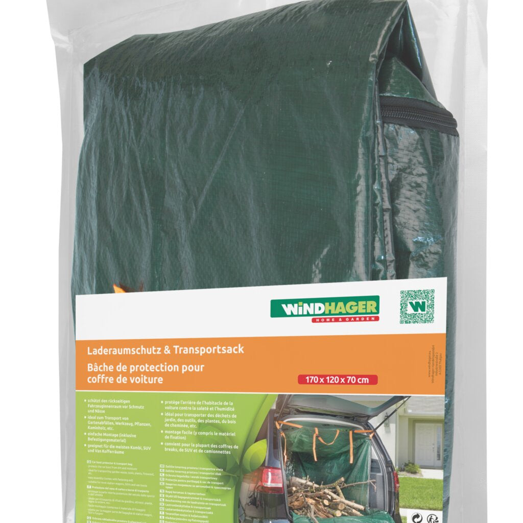 Windhager Mehrzweckbeutel – für PKW, 1428 l, HDPE, grün, 1700 × 1200 × 700 mm, 1 Stk