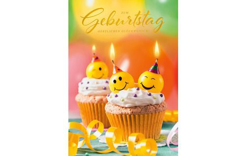 ABC Geburtstagskarte – A4, mit Couvert, Smiley, mehrfarbig – 1 Stk