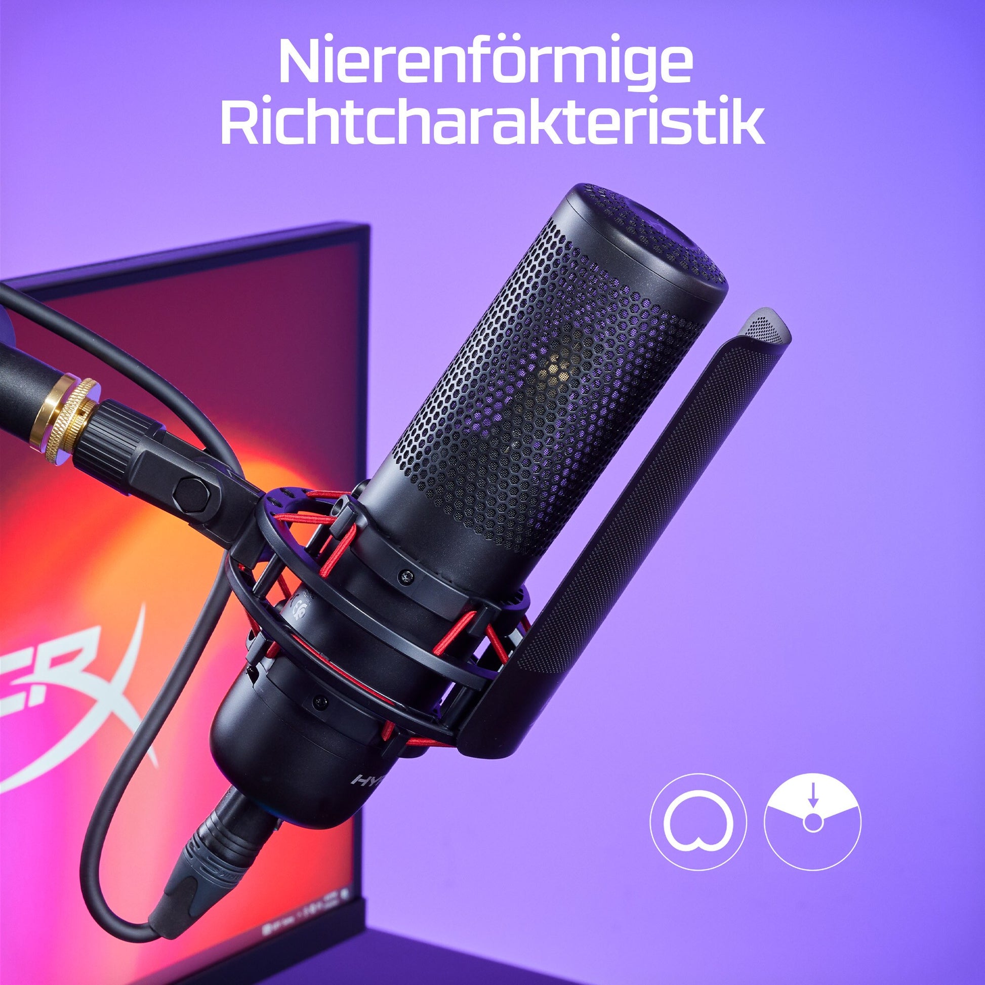 HyperX Procast – Tischmikrofon – XLR, kabelgebunden, 75 dB SNR – Schwarz