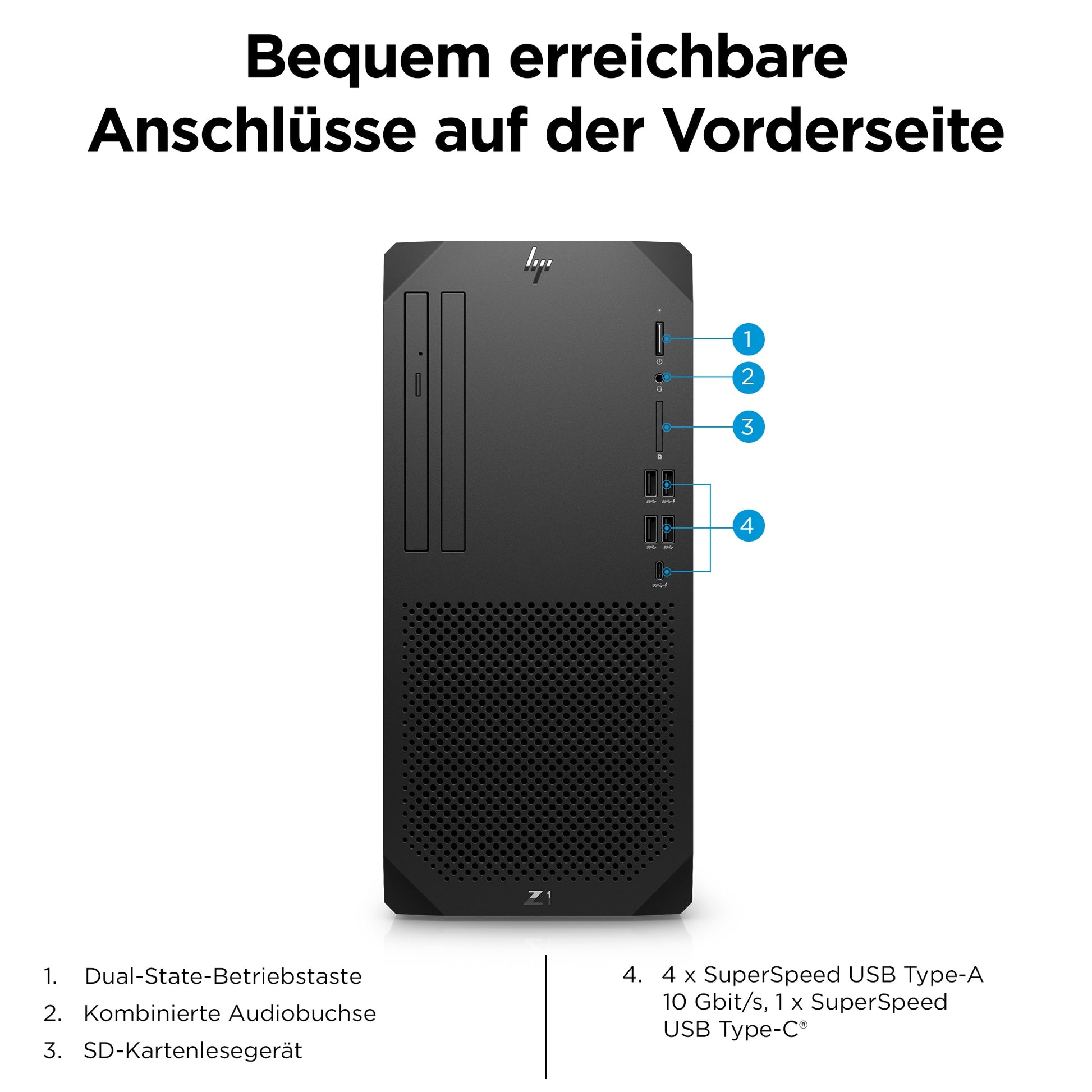 HP Z1 G9 Tower – Intel Core i7-12700, 16 GB RAM, 512 GB SSD, NVIDIA GeForce RTX 3070 8 GB, Windows 11 Pro