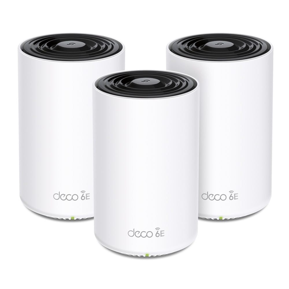 TP-Link Deco XE75 Pro – Mesh-System – Wi-Fi 6E Tri-Band (2,4/5/6 GHz), 5,4 Gbit/s, 2,5GbE