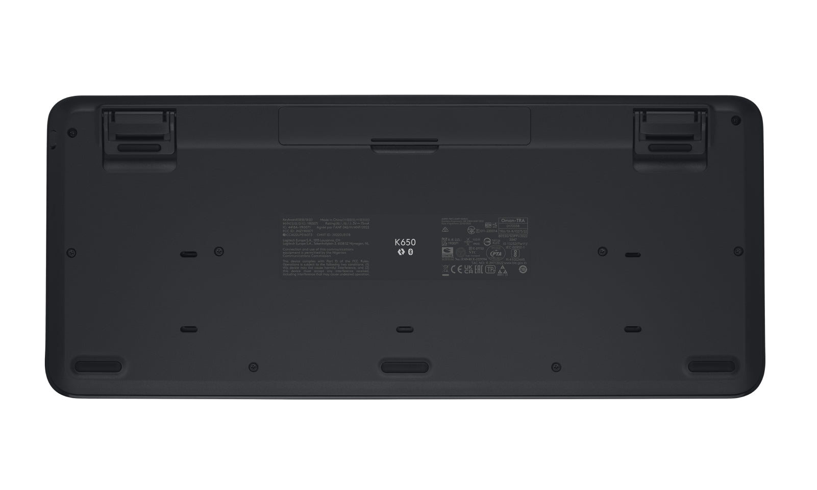 Logitech K650 – Tastatur, kabellos (Bluetooth/2,4 GHz), mit Handballenauflage – für Windows, macOS & Android