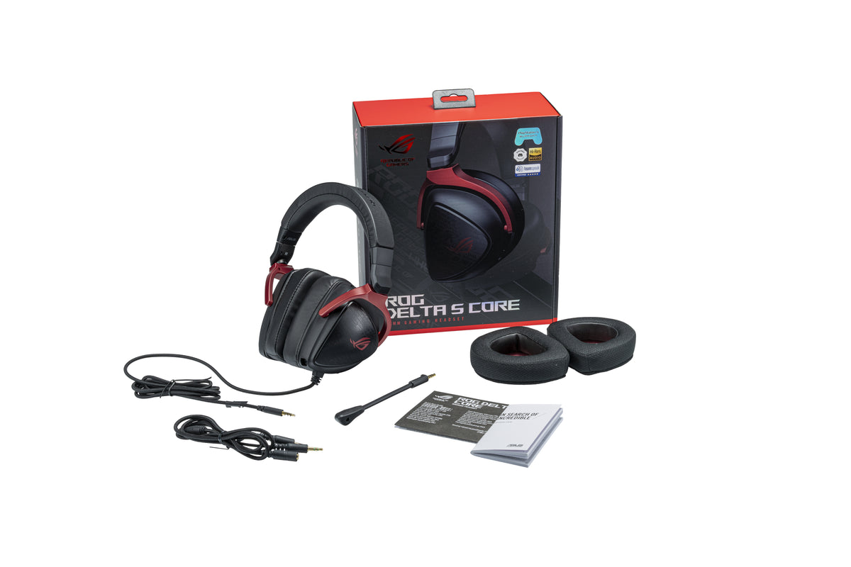 ASUS ROG Delta S Core Gaming-Headset – Stereo, Kabelgebunden, 3,5 mm Klinke, für PCs, PlayStation und andere, Schwarz