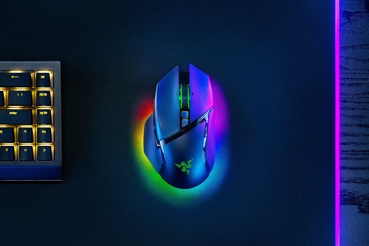 Razer Basilisk V3 Pro – Gaming-Maus – Kabellos (Bluetooth/2,4 GHz), 30000 DPI, Rechts, Schwarz