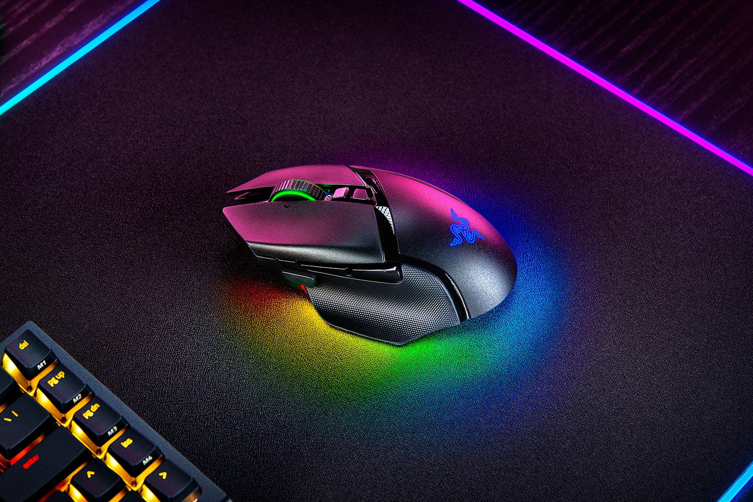Razer Basilisk V3 Pro – Gaming-Maus – Kabellos (Bluetooth/2,4 GHz), 30000 DPI, Rechts, Schwarz