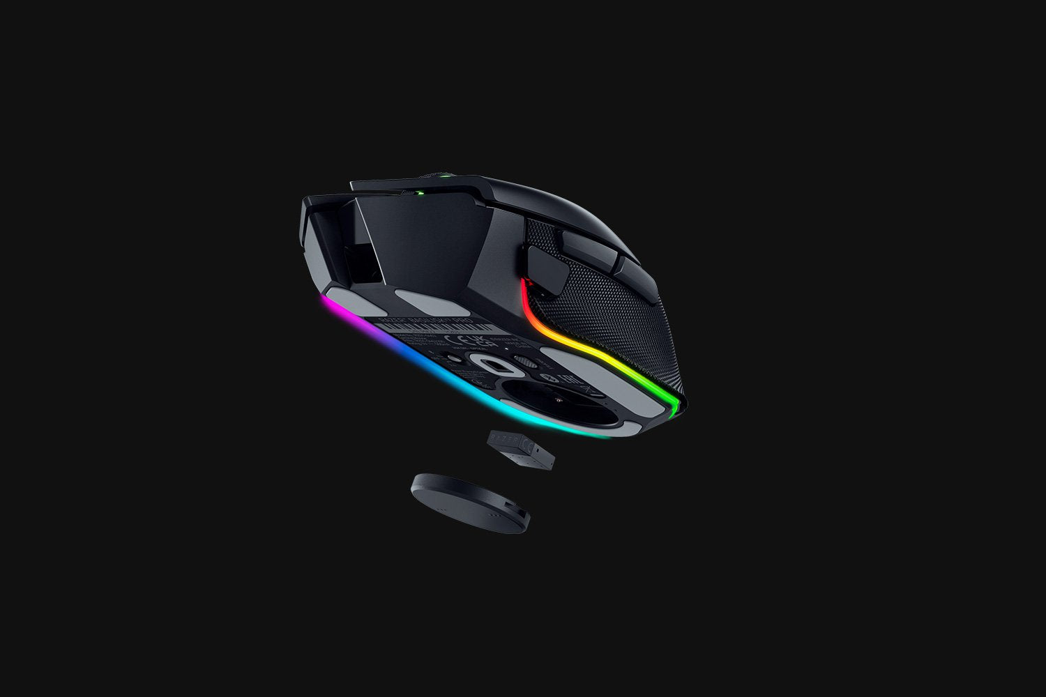 Razer Basilisk V3 Pro – Gaming-Maus – Kabellos (Bluetooth/2,4 GHz), 30000 DPI, Rechts, Schwarz