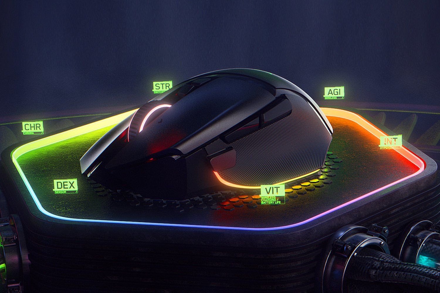 Razer Basilisk V3 Pro – Gaming-Maus – Kabellos (Bluetooth/2,4 GHz), 30000 DPI, Rechts, Schwarz