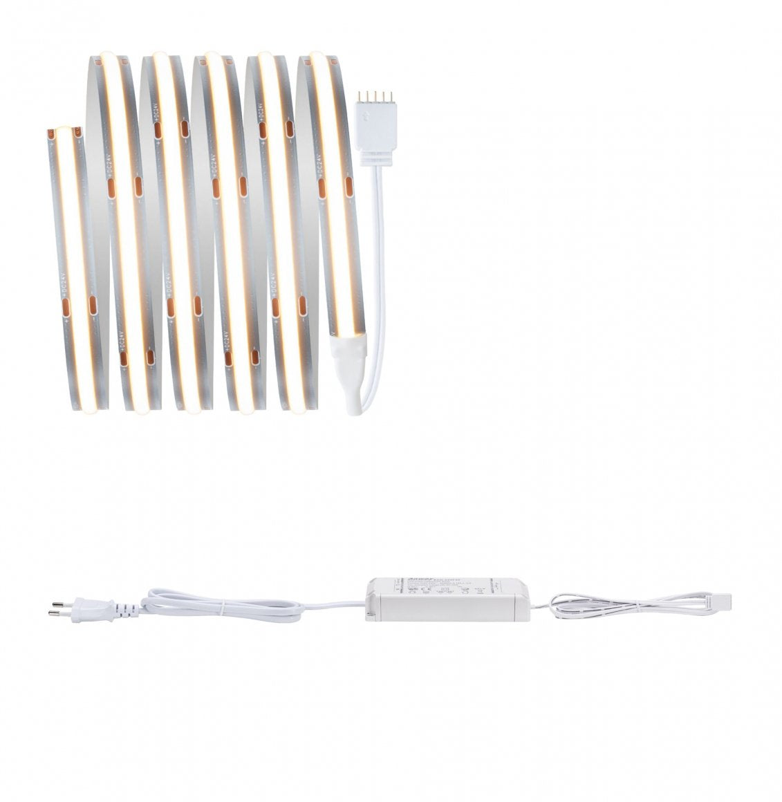 Paulmann LED-Strip MaxLED 500 – Basis Set, 1,5 m, 750 lm, 10 W, 2700 K, dimmbar, silber